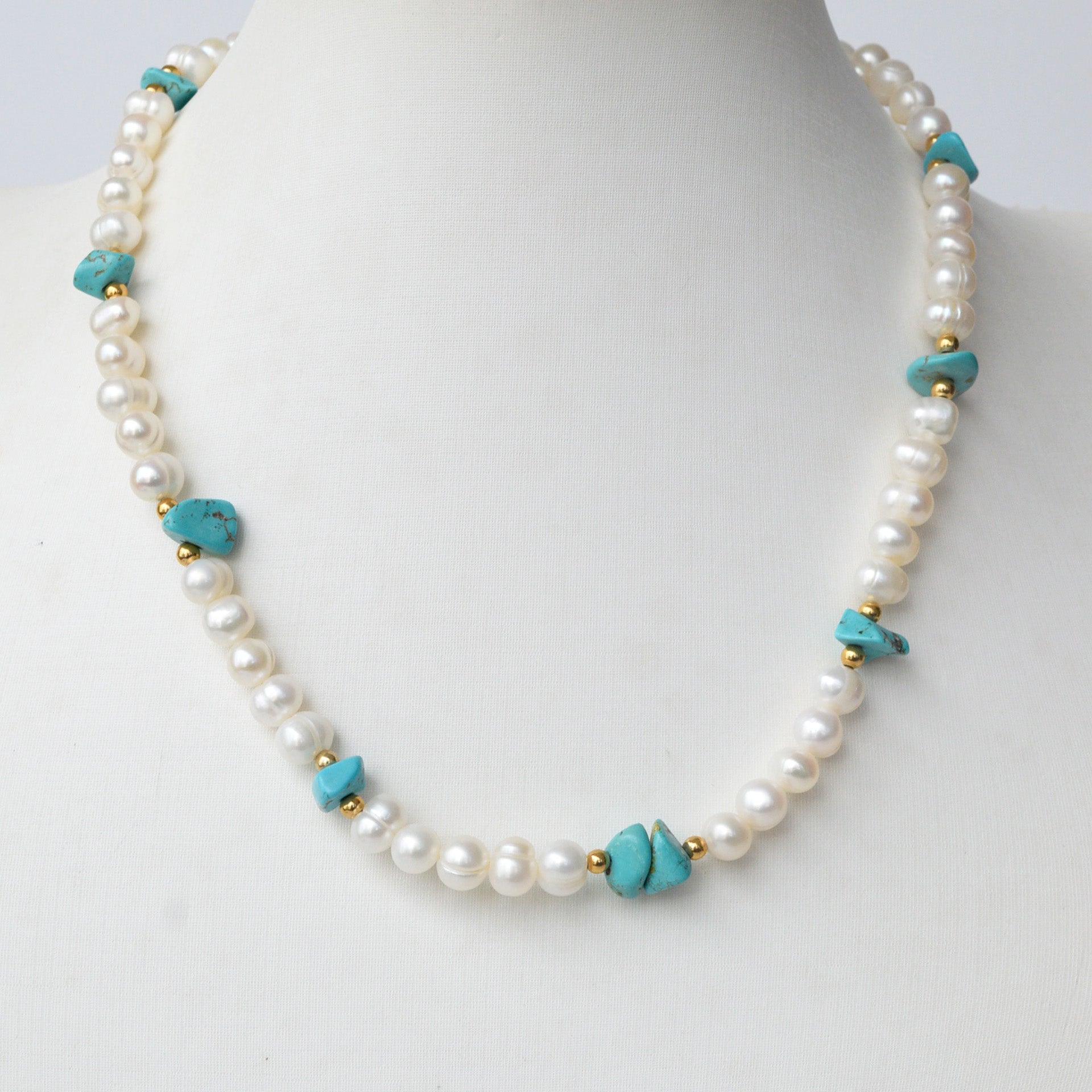 Collar Perlas y Turquesa – De Cuencas a Perlas
